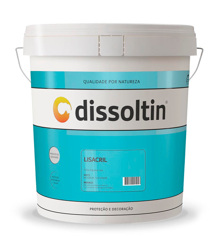 Dissoltin Lisacril — Tinta Aquosa Lisa Mate Interior e Exterior