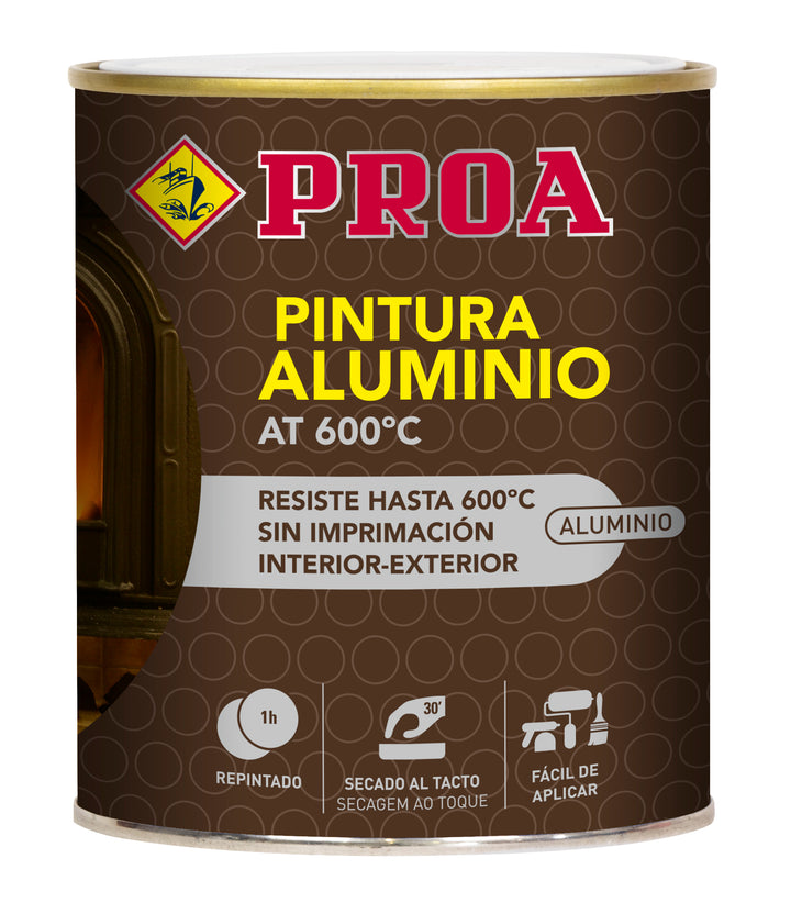 PROA | Tinta Alumínio Alta Temperatura 600ºC para Metal