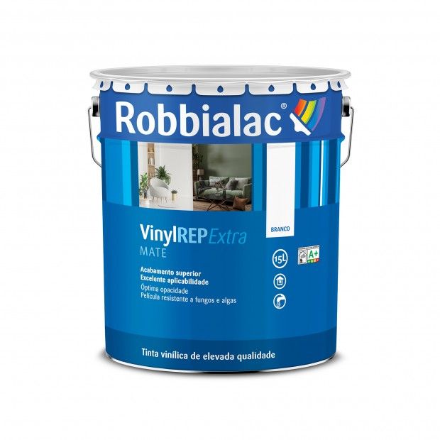 VINYLREP EXTRA Robbialac — Tinta Vinílica Mate de Elevada Qualidade em lata de  - PIGMENTI