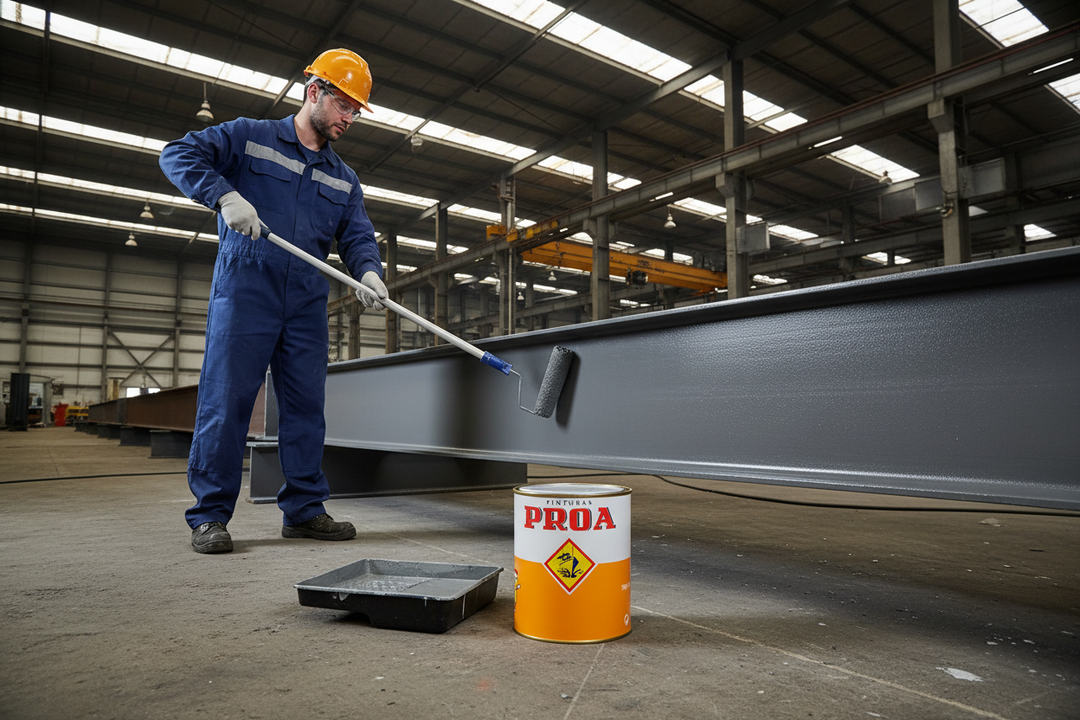 Aplicação de ICOPROA Primário Epóxi 2K em estrutura metálica industrial