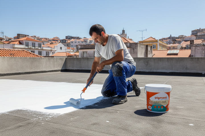 Aplicação Fibrafloor em terraço