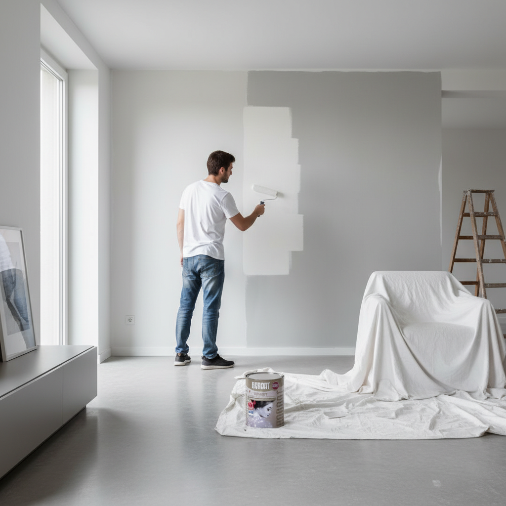 Aplicação rolo tinta interior Velvet