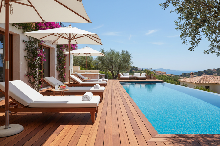 Deck madeira junto a piscina WOOD DECOR
