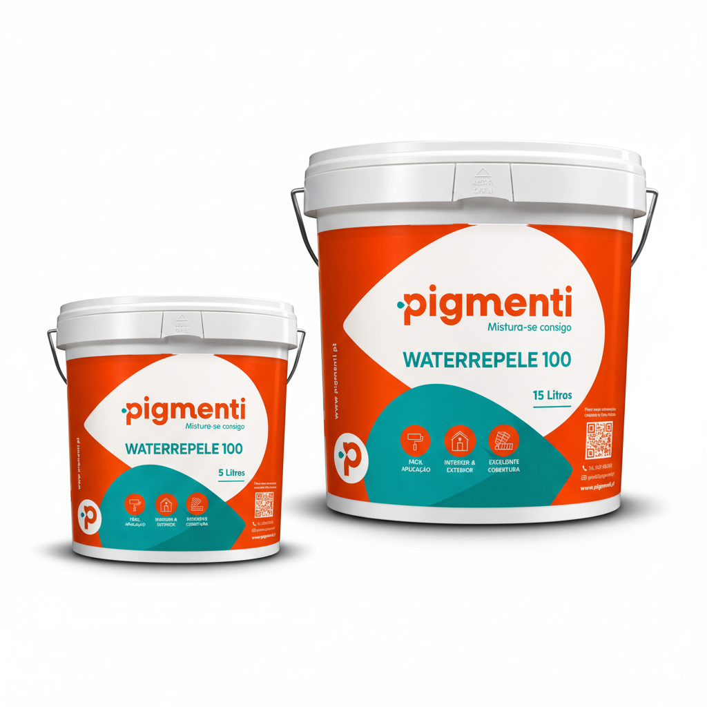 Embalagens Pigmenti WATERREPELE 100 tinta fachada exterior 5L e 15L