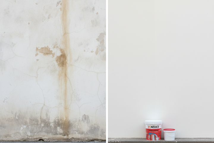Hydroneuce Neuce — antes e depois primário antialcalino fachada