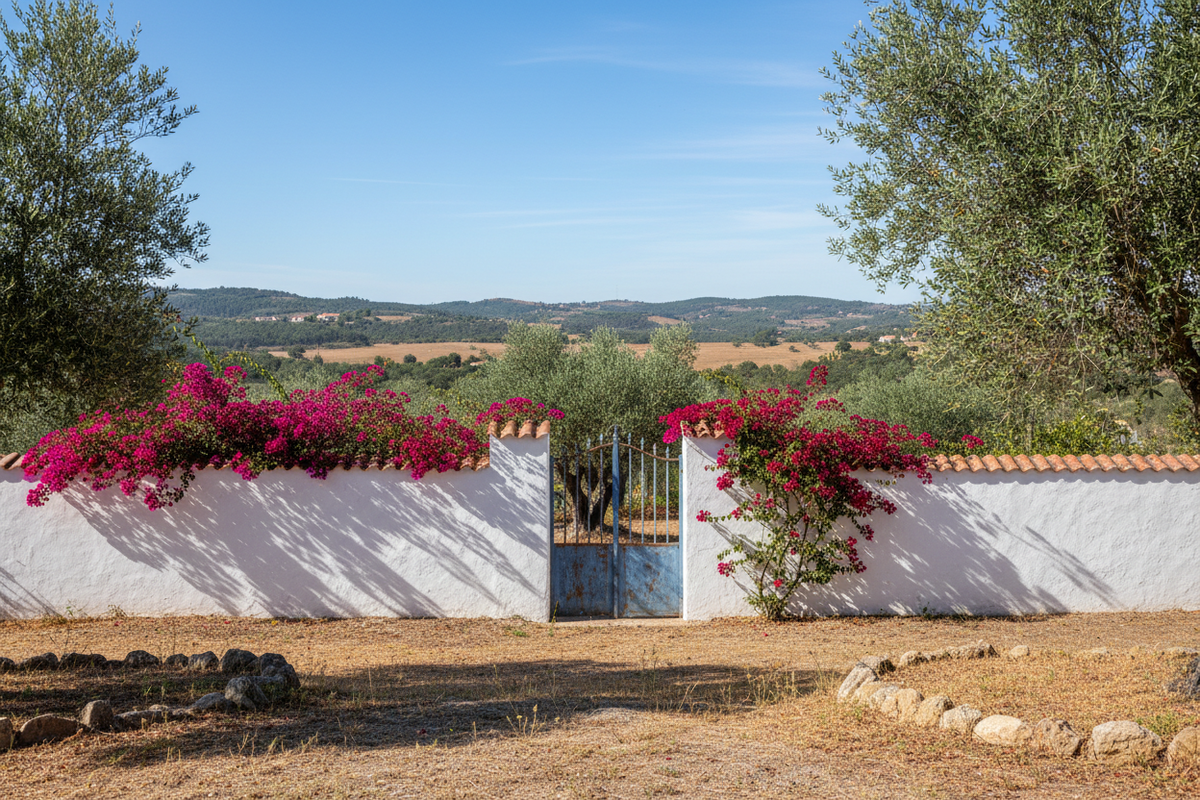 Muro exterior de jardim ou quinta pintado com tinta EVERESTE Dissoltin