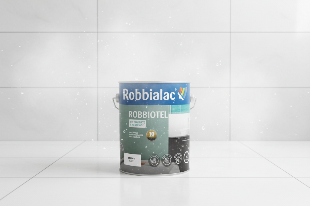 Lata Robbialac Robbiotel hero shot em zona húmida