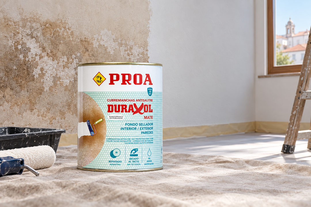 PROA Duraxol junto a parede interior em renovação