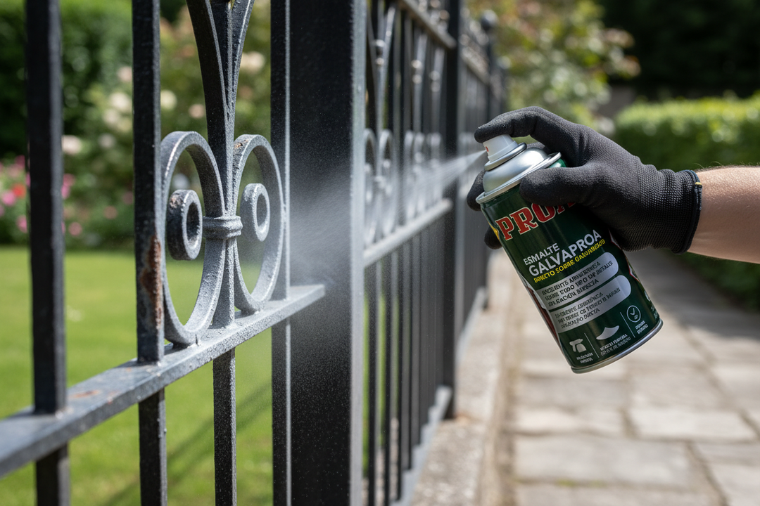 Retoque com spray PROA Galvaproa em vedação metálica