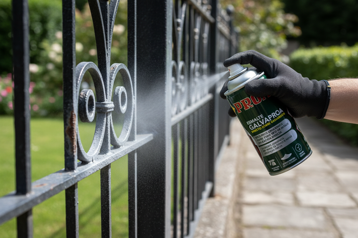 Retoque com spray PROA Galvaproa em vedação metálica